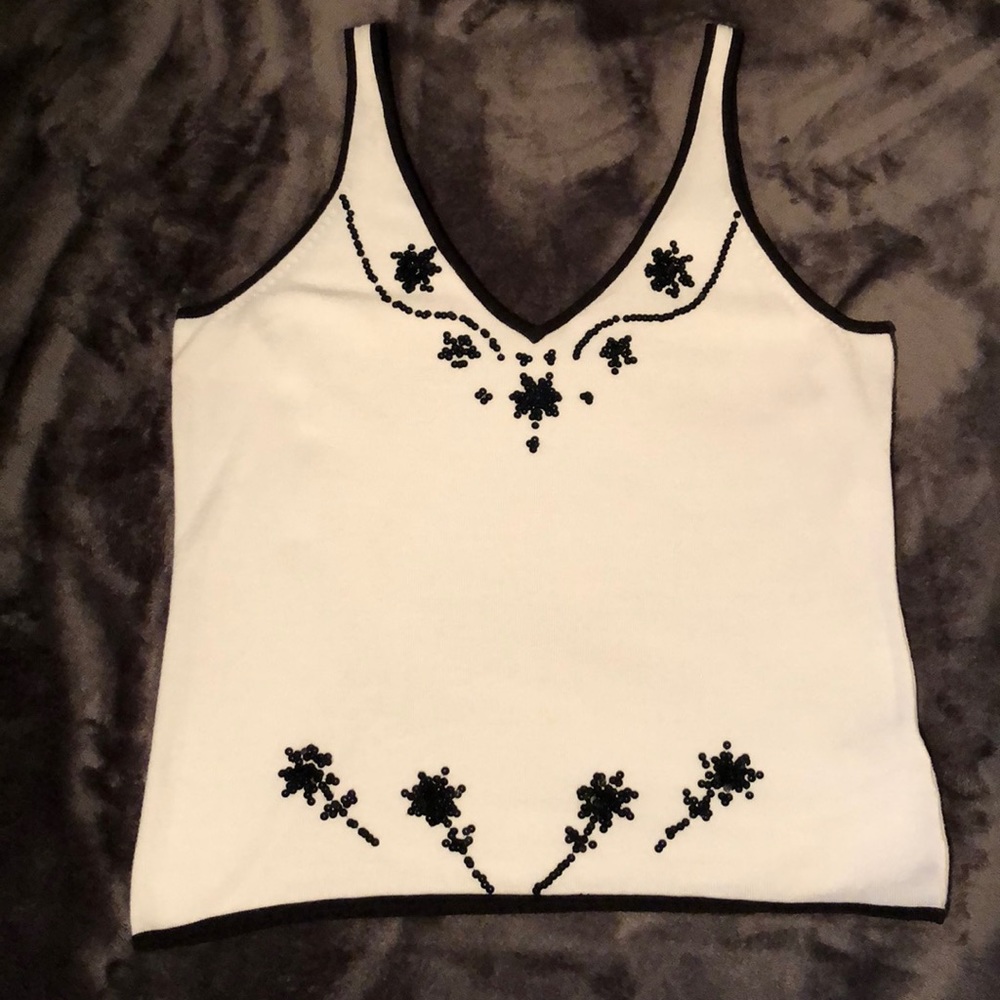 Conrad C Tank Style Sweater - Black & White-Size L